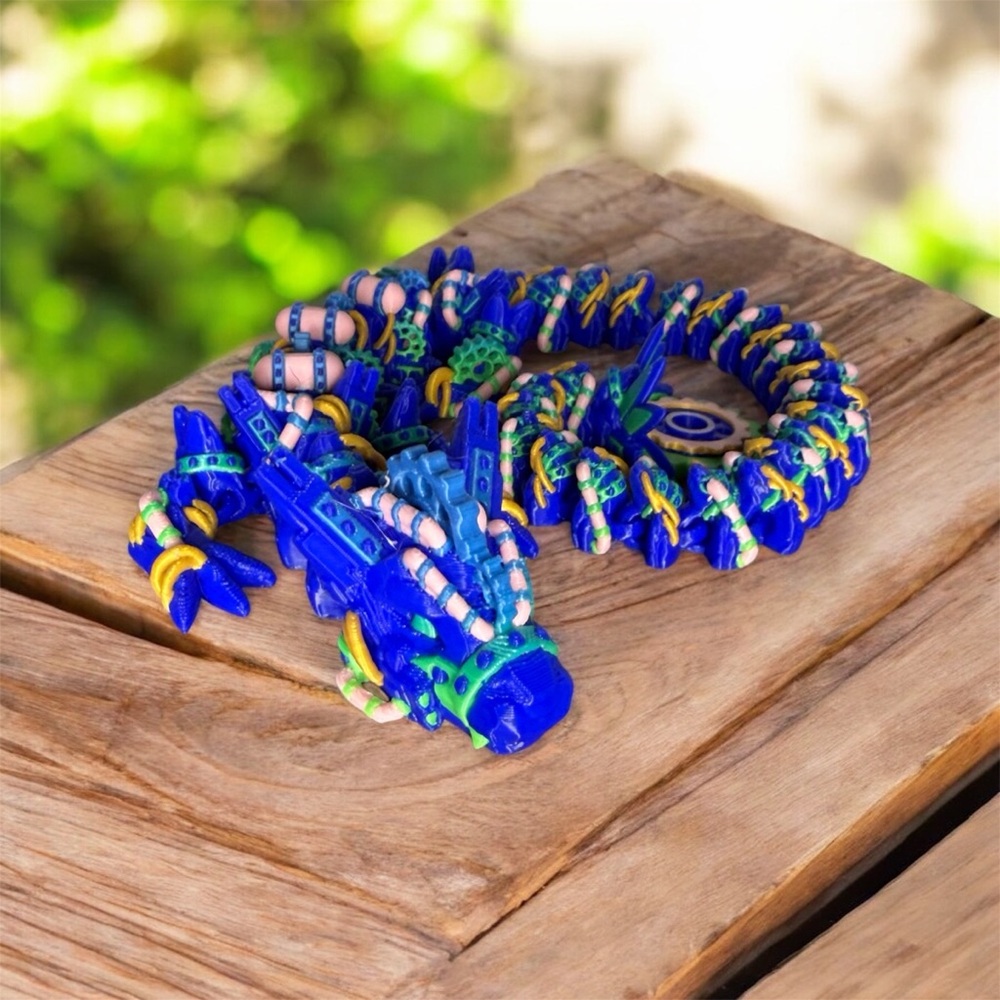 Steampunk Dragon Articulated Figure – 21.5” 3D Printed Fantasy Decor
